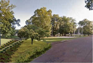 Photo of park with additional plants and trees added virtually